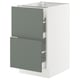SEKTION kitchen unit with grey-green, modern drawers.