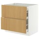 This is an an IKEA SEKTION kitchen unit with oak veneer drawers and white base.