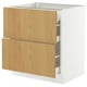 SEKTION kitchen cabinet, light oak, rectangular with drawers.