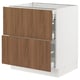 Ikea SEKTION kitchen cabinet, white & walnut, 2 drawers.