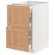 SEKTION kitchen cabinet in white with oak drawers, soft-close drawers.