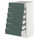 SEKTION / MAXIMERA Base cabinet 6 fronts/6 low drawers, white/Aspudden dark gray-green, 18x15x30 "