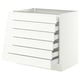 SEKTION / MAXIMERA Base cabinet 6 fronts/6 low drawers, white/Aspudden matte white, 36x24x30 "