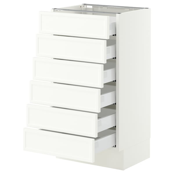 SEKTION / MAXIMERA Base cabinet 6 fronts/6 low drawers, white/Aspudden matte white, 18x15x30 "