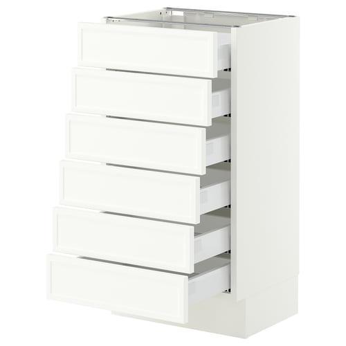 SEKTION / MAXIMERA Base cabinet 6 fronts/6 low drawers, white/Aspudden matte white, 18x15x30 "