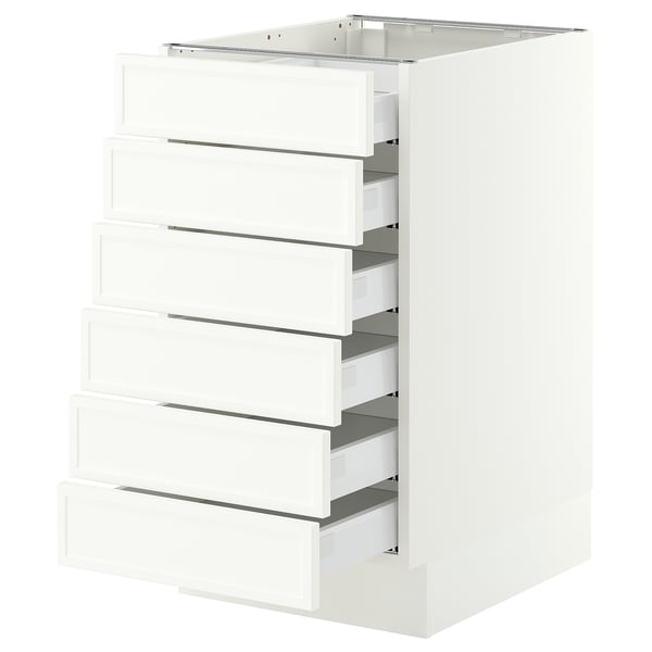 SEKTION / MAXIMERA Base cabinet 6 fronts/6 low drawers, white/Aspudden matte white, 18x24x30 "