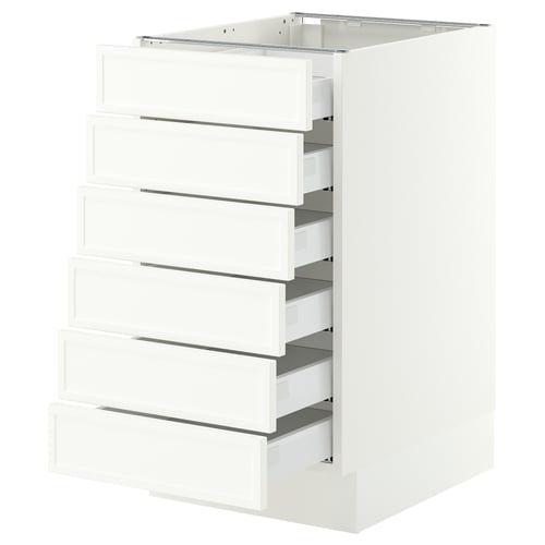 SEKTION / MAXIMERA Base cabinet 6 fronts/6 low drawers, white/Aspudden matte white, 18x24x30 "