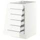 SEKTION / MAXIMERA Base cabinet 6 fronts/6 low drawers, white/Aspudden matte white, 18x24x30 "