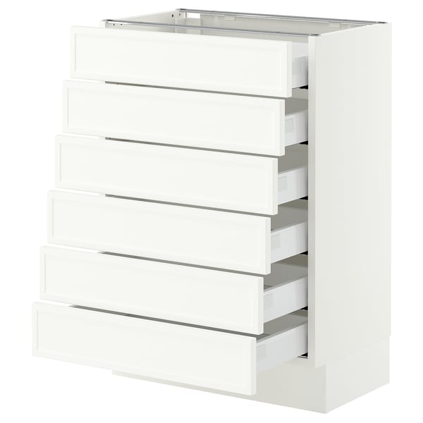 SEKTION / MAXIMERA Base cabinet 6 fronts/6 low drawers, white/Aspudden matte white, 24x15x30 "