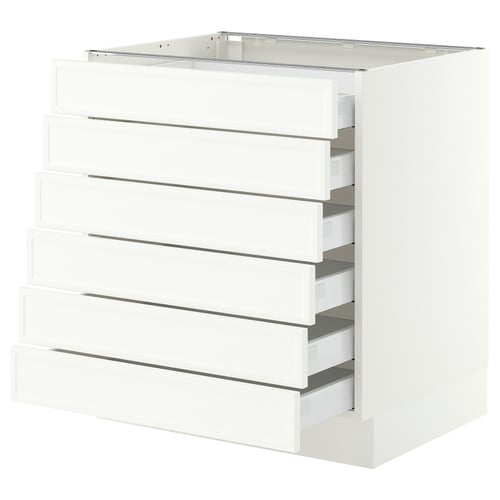SEKTION / MAXIMERA Base cabinet 6 fronts/6 low drawers, white/Aspudden matte white, 30x24x30 "