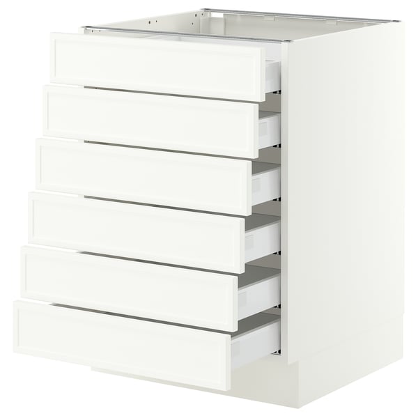 SEKTION / MAXIMERA Base cabinet 6 fronts/6 low drawers, white/Aspudden matte white, 24x24x30 "
