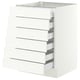 SEKTION / MAXIMERA Base cabinet 6 fronts/6 low drawers, white/Aspudden matte white, 24x24x30 "