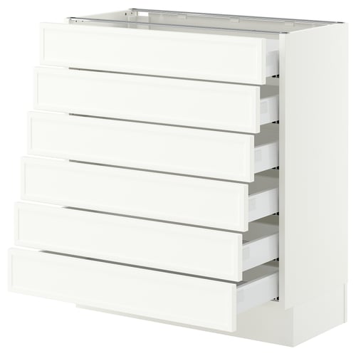 SEKTION / MAXIMERA Base cabinet 6 fronts/6 low drawers, white/Aspudden matte white, 30x15x30 "