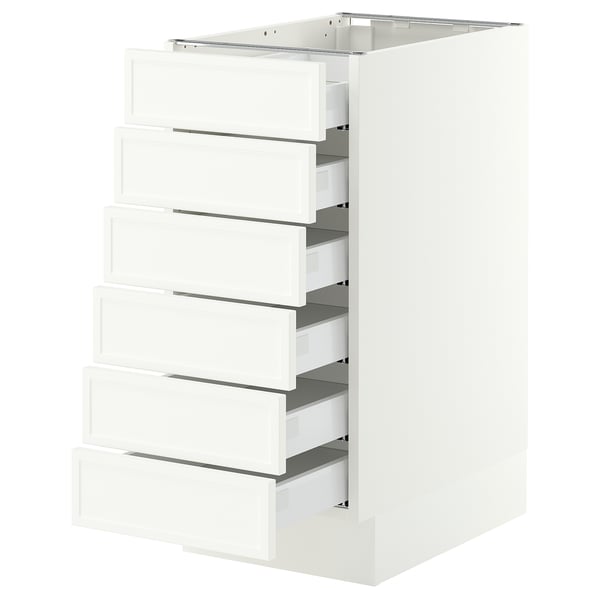 SEKTION / MAXIMERA Base cabinet 6 fronts/6 low drawers, white/Aspudden matte white, 15x24x30 "