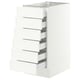 SEKTION / MAXIMERA Base cabinet 6 fronts/6 low drawers, white/Aspudden matte white, 15x24x30 "