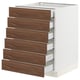 SEKTION walnut-colored kitchen unit with six drawers.