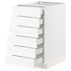 White SEKTION kitchen cabinet with six drawers, sleek modern design.