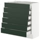 SEKTION kitchen unit: green drawers, white base, modern design.