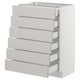 White SEKTION kitchen cabinet with six light grey drawers.