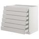 Ikea SEKTION light grey kitchen drawer unit, rectangular with six pull-out drawers, minimalist modern design.
