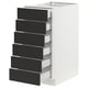SEKTION kitchen unit, white w/ black drawers, square shape, modern design, six full-extension drawers.