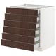 Ikea SEKTION dark brown drawer cabinet, wooden design, multiple drawers, white frame.