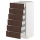SEKTION / MAXIMERA Base cabinet/6 fronts/6 low drawers, white/Sinarp brown, 15x15x30 "