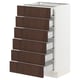 SEKTION kitchen unit with white frame and dark brown wooden drawers.