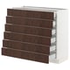SEKTION kitchen units in dark brown wood, with multiple drawers in a clean, modern design.