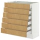 SEKTION white cabinet with six wooden drawers.