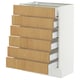 SEKTION / MAXIMERA Base cabinet 6 fronts/6 low drawers, white/Sinarp oak veneer, 24x15x30 "