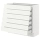 White SEKTION kitchen cabinet with multiple drawers.