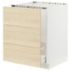 An ikea SEKTION kitchen cabinet with light ash wood panels and white frame.