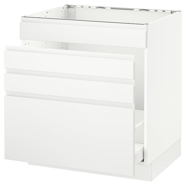 SEKTION white kitchen unit, modern minimalist design with multiple drawers.