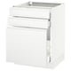 SEKTION white kitchen cabinet with drawers.