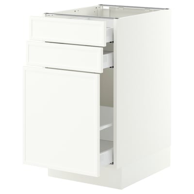 SEKTION / MAXIMERA Base cabinet/p-out storage/2 drwrs, white/Aspudden matte white, 18x24x30 "