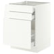 SEKTION / MAXIMERA Base cabinet/p-out storage/2 drwrs, white/Aspudden matte white, 24x24x30 "