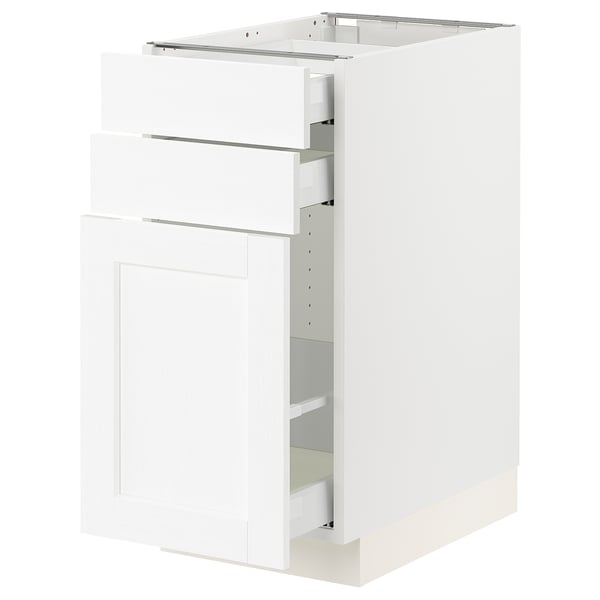 SEKTION white kitchen cabinet with drawers, modern design.