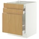 SEKTION / MAXIMERA Base cabinet/p-out storage/2 drwrs, white/Sinarp oak veneer, 24x24x30 "