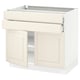 SEKTION kitchen cabinet, off-white, wood-like material, rectangular with 2 doors and 1 drawer, classic design.