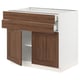 SEKTION kitchen unit, white & walnut, 2 drawer 2 door.