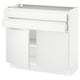 SEKTION kitchen unit, white, modern, flat surfaces, adjustable shelves, soft-closing drawers.