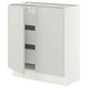 SEKTION / MAXIMERA Base cabinet w 2 doors/3 drawers, white/Aspudden light gray, 30x15x30 "