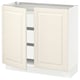 SEKTION off-white cabinet, classic design, bevelled edges, all-wood doors, boxy shape, cream finish.