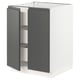 An ikea SEKTION kitchen cabinet in white with dark grey doors and a modern design.