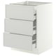 SEKTION / MAXIMERA Base cabinet w 3 fronts/4 drawers, white/Aspudden light gray, 24x24x30 "