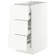 SEKTION / MAXIMERA Base cabinet w 3 fronts/4 drawers, white/Aspudden matte white, 15x24x30 "