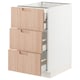 SEKTION kitchen unit with three bamboo drawers featuring sleek, light wood design and full extension functionality.