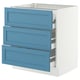 SEKTION / MAXIMERA Base cabinet w 3 fronts/4 drawers, white/Lerhyttan blue, 30x24x30 "