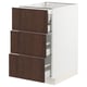 Ikea SEKTION kitchen unit - white base, dark brown wood draws, three drawers.